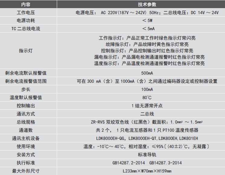 LDT9104EH組合式<a href=http://www.gradon.net.cn/dianqihuozai/ target=_blank class=infotextkey>電氣火災(zāi)監(jiān)控</a>探測(cè)器參數(shù)